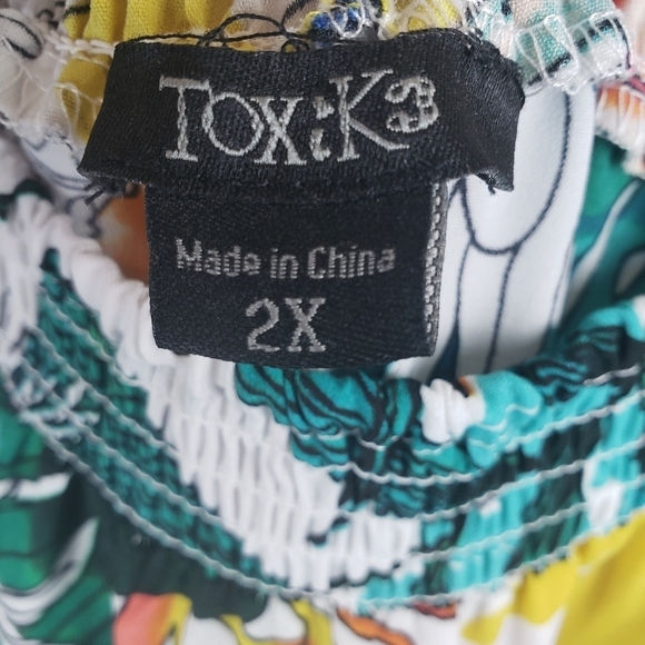 Toxik3 Multicolored Off the Shoulder Romper Sz 2X - Picture 4 of 10